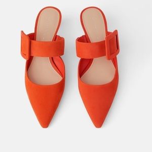 Zara Buckle Kitten Heel Mule